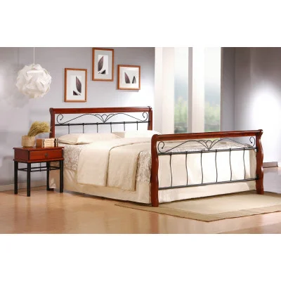 Bed VERONICA 160, CHERRY ANTIQUE / BLACK